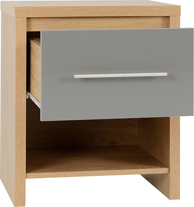 Seville 1 Drawer Bedside Cabinet In Various Gloss Finishes - Click Image to Close